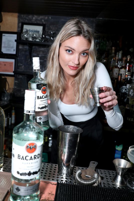 MARTHA HUNT at Bacardi Employees Go Back to the Bar to Spark Conversations in New York 02/06/2020