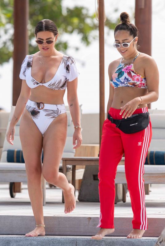 MEGAN BARTON HANSON and CHELCEE GRIMES in Bikinis at a Beach in Maldives 01/26/2020