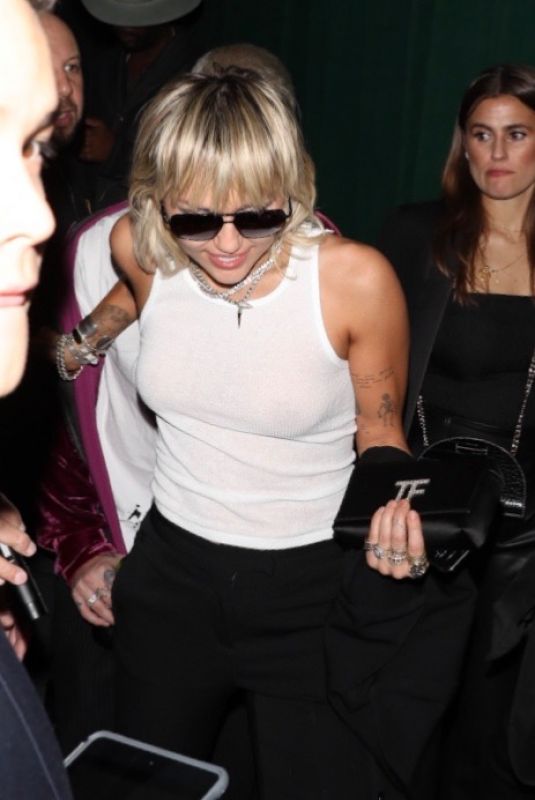 MILEY CYRUS Leaves William Morris Endeavor Pre-oscar Party in Beverly Hills 02/07/2020