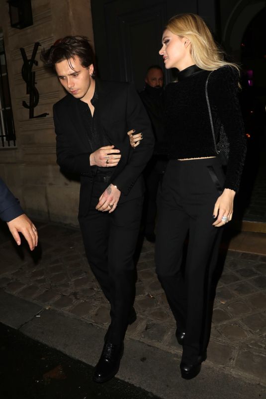NICOLA PELTZ and Brooklyn Beckham Leaves YSL Party in Paris 02/25/2020