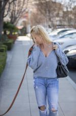 NICOLETTE SHERIDAN Out with Her Dog in Calabasas 02/25/2020