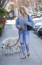 NICOLETTE SHERIDAN Out with Her Dog in Calabasas 02/25/2020