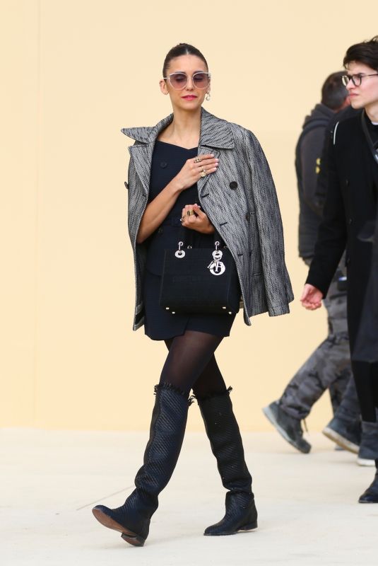 NINA DOBREV Leaves Dior Show at Paris Fashion Week 02/25/2020