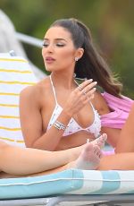 OLIVIA CULPO in Bikini Top at a Beach in Miami 01/31/2020