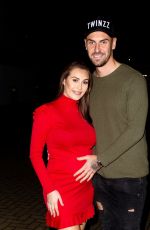 Pregnant CHLOE GOODMAN anf Grant Hall Night Out in London 02/08/2020