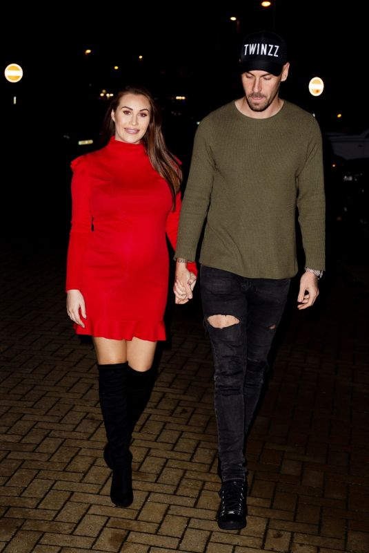 Pregnant CHLOE GOODMAN anf Grant Hall Night Out in London 02/08/2020