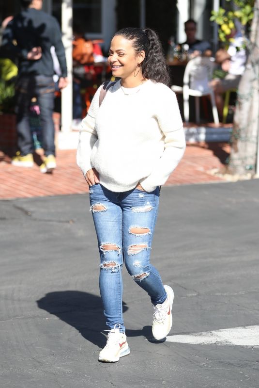 Pregnant CHRISTINA MILIAN Out for Lunch in West Hollywood 02/11/2020