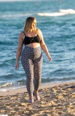 Pregnant ISKRA LAWRENCE at a Beach in Miami 02/11/2020