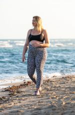 Pregnant ISKRA LAWRENCE at a Beach in Miami 02/11/2020
