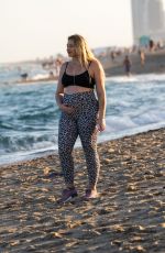 Pregnant ISKRA LAWRENCE at a Beach in Miami 02/11/2020