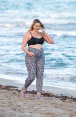 Pregnant ISKRA LAWRENCE at a Beach in Miami 02/11/2020