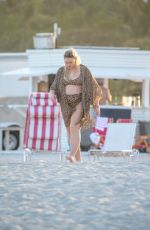 Pregnant ISKRA LAWRENCE in Bikini on the Beach in Miami 02/13/2020