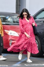 Pregnant JENNA DEWAN in a Red Dress Out in Los Angeles 02/21/2020