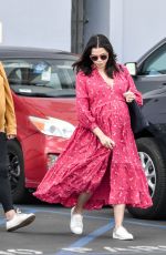 Pregnant JENNA DEWAN in a Red Dress Out in Los Angeles 02/21/2020