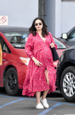 Pregnant JENNA DEWAN in a Red Dress Out in Los Angeles 02/21/2020