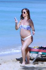 Pregnant LAURYNGOODMAN in Bikini at a Beach in Barbados 02/13/2020