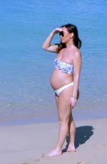 Pregnant LAURYNGOODMAN in Bikini at a Beach in Barbados 02/13/2020