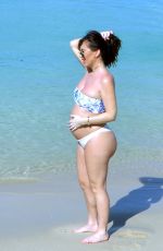 Pregnant LAURYNGOODMAN in Bikini at a Beach in Barbados 02/13/2020