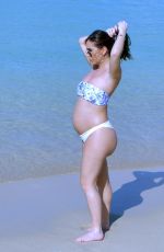 Pregnant LAURYNGOODMAN in Bikini at a Beach in Barbados 02/13/2020
