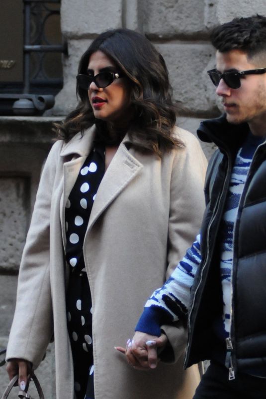PRIYANKA CHOPRA and Nick Jonas Out for Lunch in Milan 02/14/2020