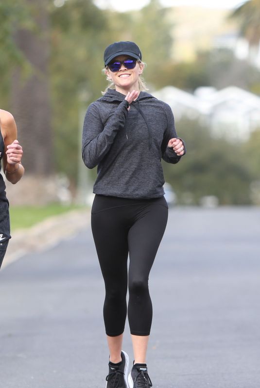 REESE WITHERSPOON Out Jogging in Los Angeles 02/22/2020