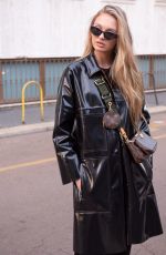 ROMEE STRIJD Arrives at Moschino Fashion Show in Milan 02/20/2020