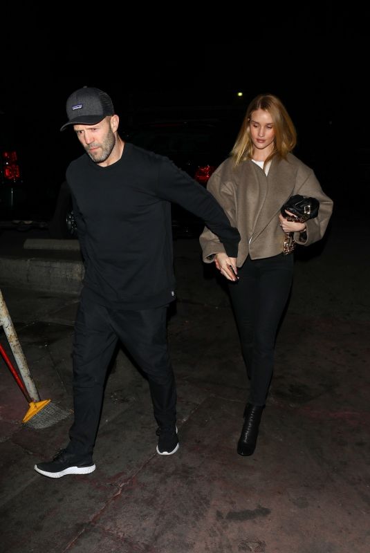 ROSIE HUNTIGNTON-WHITELEY and Jason Statham Out for Dinner in Los Angeles 02/26/2020