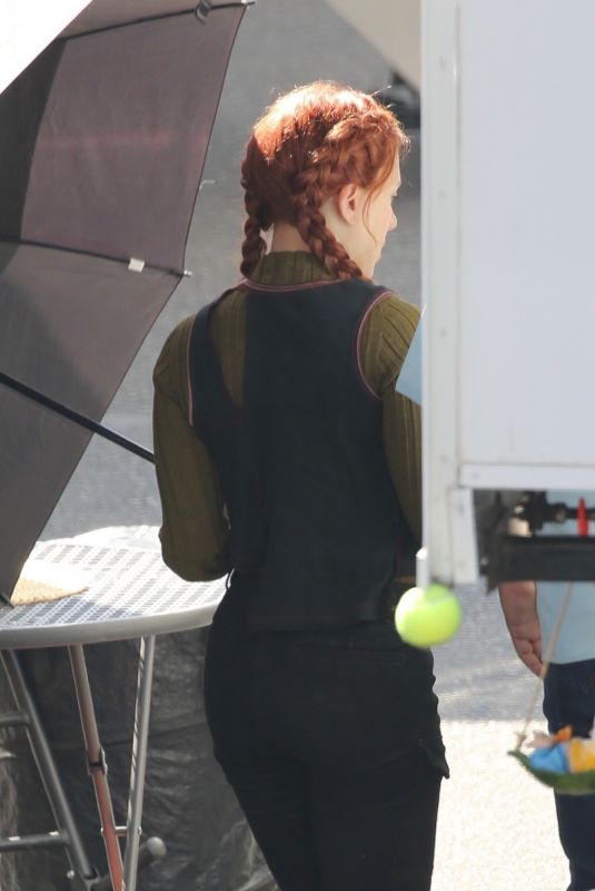 SCARLETT JOHANSSON Reshoot Scenes for Black Widow in Los Angeles 02/07/2020