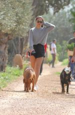 SHANINA SHAIK Out with Her Dogs in Ibiza 02/28/2020