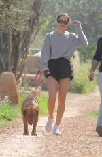 SHANINA SHAIK Out with Her Dogs in Ibiza 02/28/2020