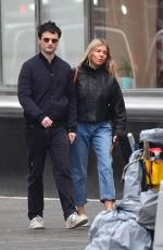 SIENNA MILLER and Tom Sturridge Out with Their Dog in New York 02/26/2020