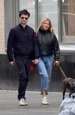 SIENNA MILLER and Tom Sturridge Out with Their Dog in New York 02/26/2020