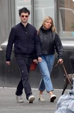 SIENNA MILLER and Tom Sturridge Out with Their Dog in New York 02/26/2020