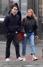 SIENNA MILLER and Tom Sturridge Out with Their Dog in New York 02/26/2020