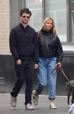 SIENNA MILLER and Tom Sturridge Out with Their Dog in New York 02/26/2020