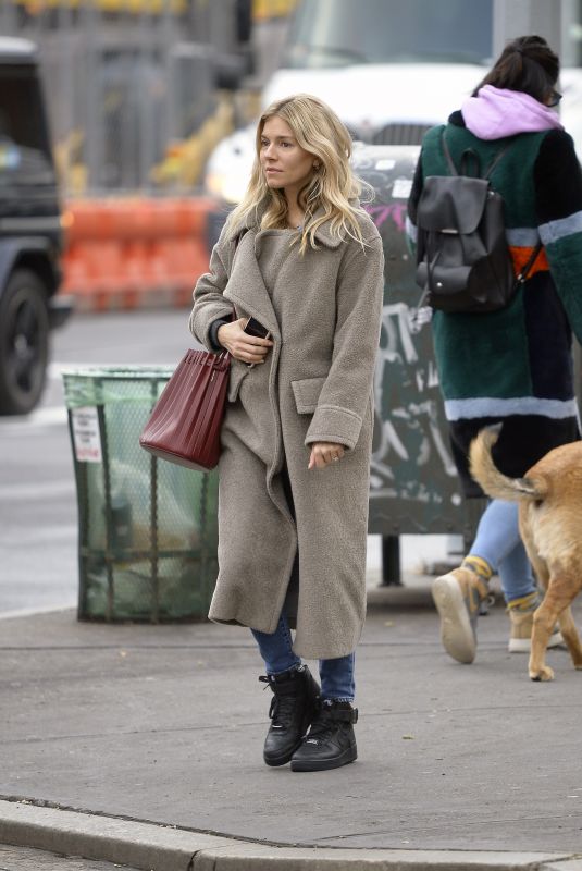 SIENNA MILLER Out in New York 02/03/2020