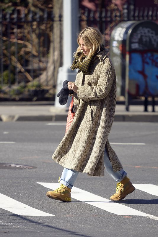 SIENNA MILLER Out in New York 02/21/2020