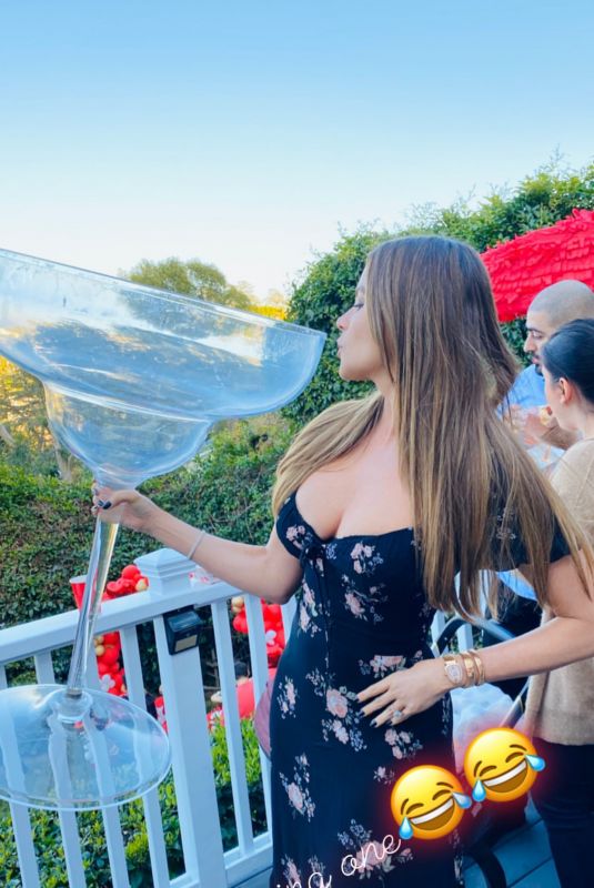 SOFIA VERGARA with a Large Glass - Instagram Photo 02/16/2020