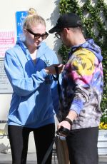 SOPHIE TURNER and Joe Jonas Out with Their Dogs in Studio City 02/25/2020