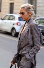 STELLA MAXWELL Arrives at Etro Fashion Show in Milan 02/20/2020