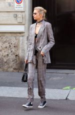 STELLA MAXWELL Arrives at Etro Fashion Show in Milan 02/20/2020