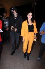 SUNNY LEONE Arrives at Airport in Mumbai 02/06/2020