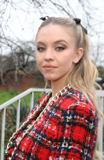 SYDNEY SWEENEY Arrives at Balmain Show at Paris Fashion Week 02/28/2020
