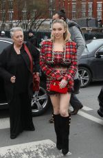 SYDNEY SWEENEY Arrives at Balmain Show at Paris Fashion Week 02/28/2020