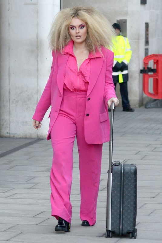 TALLIA STORM All in Pink Arrives at BBC Radio One in London 02/27/2020