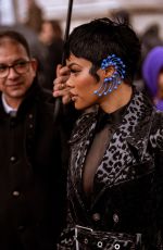TEYANA TAYLOR Arrives at Thierry Mugler Show at Paris Fashion Week 02/26/2020