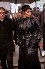 TEYANA TAYLOR Arrives at Thierry Mugler Show at Paris Fashion Week 02/26/2020