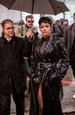 TEYANA TAYLOR Arrives at Thierry Mugler Show at Paris Fashion Week 02/26/2020