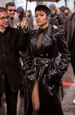 TEYANA TAYLOR Arrives at Thierry Mugler Show at Paris Fashion Week 02/26/2020