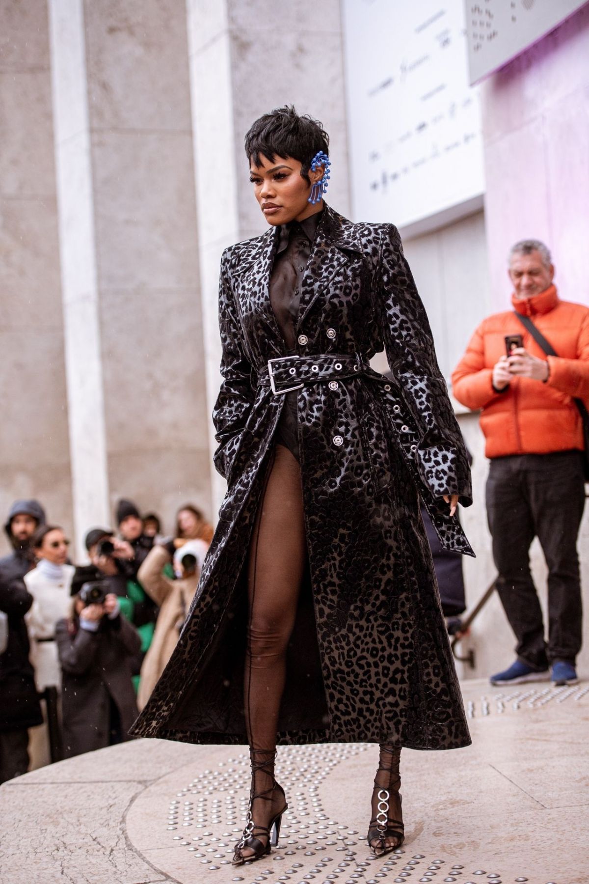 TEYANA TAYLOR Arrives at Thierry Mugler Show at Paris Fashion Week 02 ...